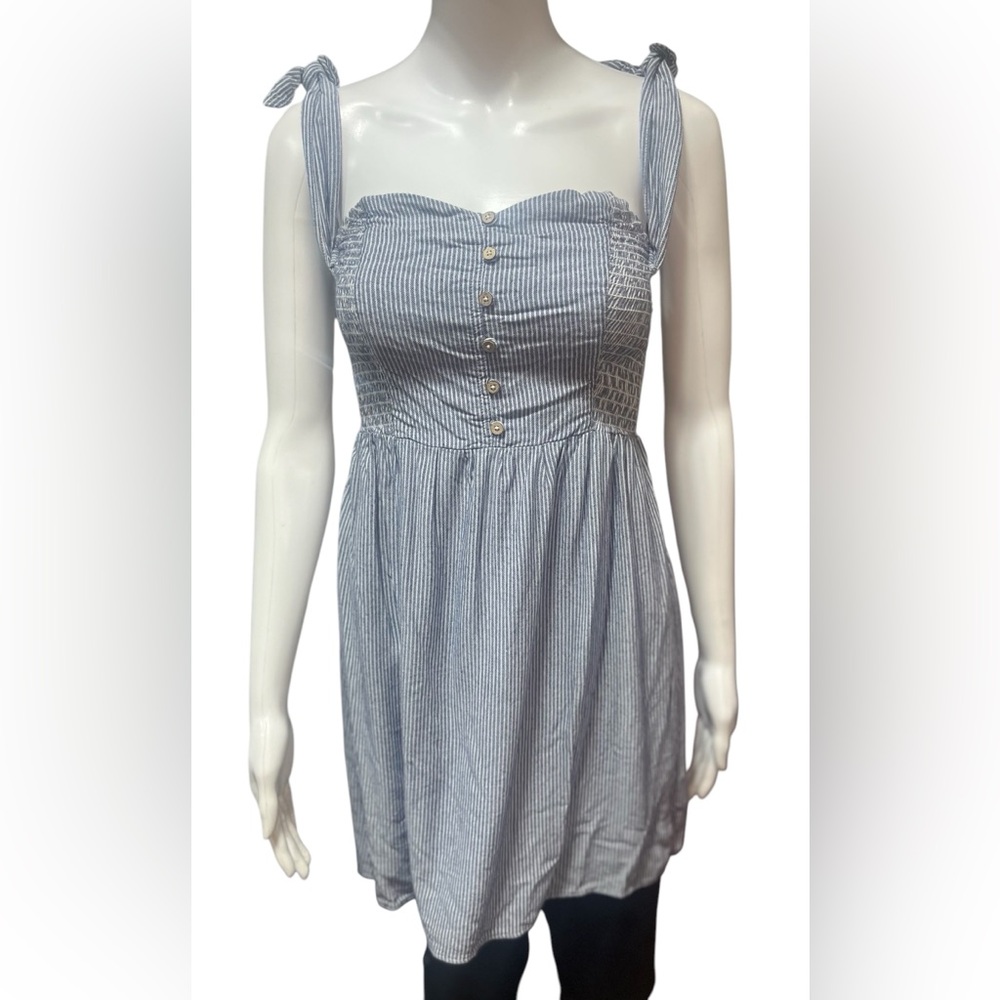 American Eagle Blue and White Striped Tank Top Size Small